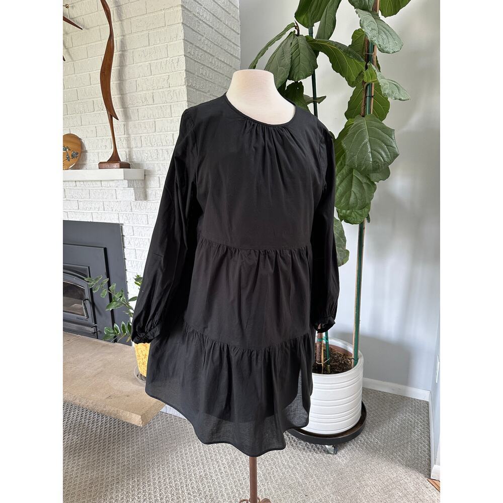 Who What Wear Mini Dress Women XL Black 100% Cotton‎ Boho Western Dark Fairy